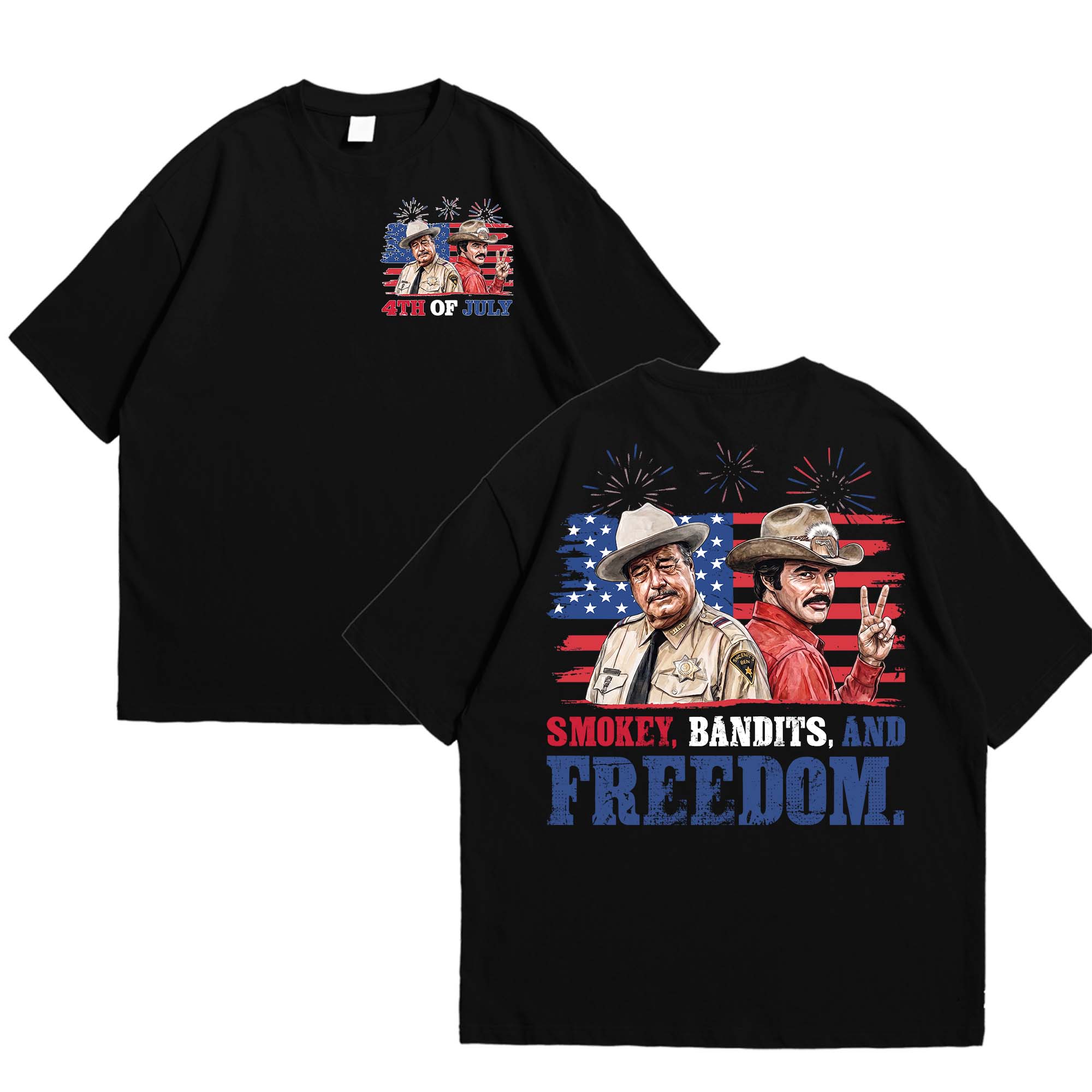 Smokey, Bandit And Freedom 4th Of July T-Shirt Smokey, Bandit And Freedom 4th Of July T-Shirt