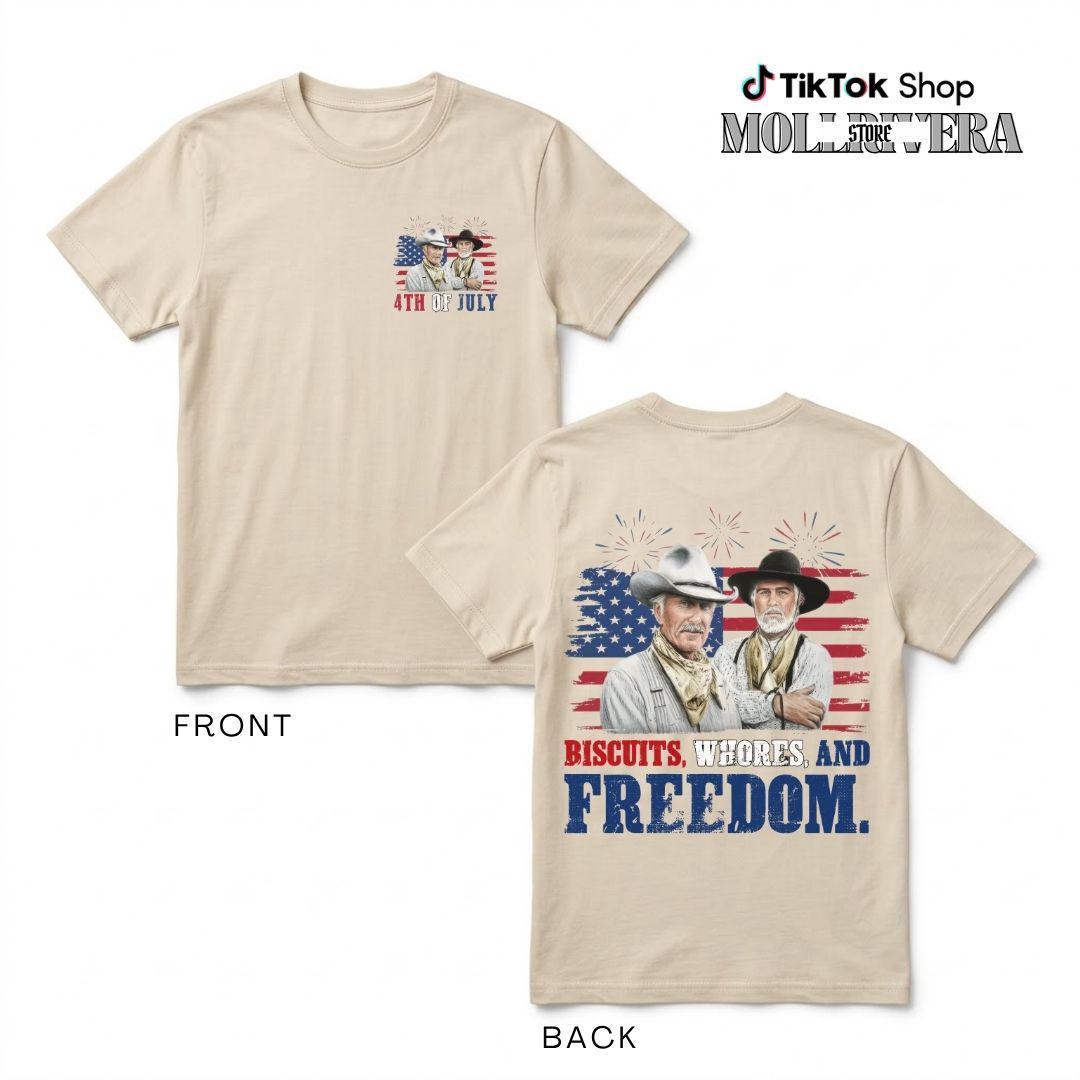 Biscuits, Whores And FreeDom 2 Side Shirt Happy 4th Of July Biscuits, Whores And FreeDom 2 Side Shirt Happy 4th Of July