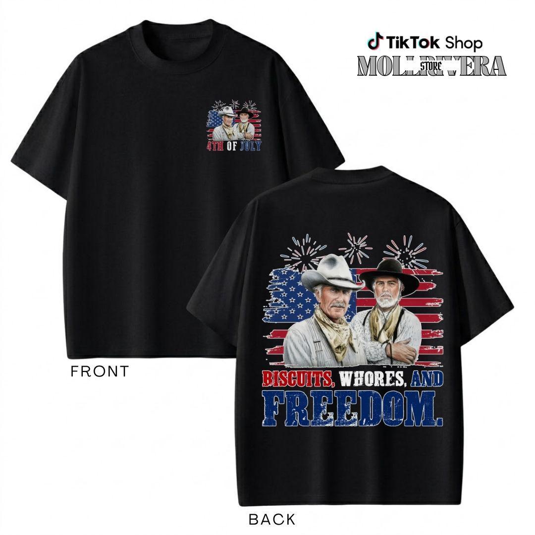 Biscuits, Whores And FreeDom 2 Side Shirt Happy 4th Of July Biscuits, Whores And FreeDom 2 Side Shirt Happy 4th Of July