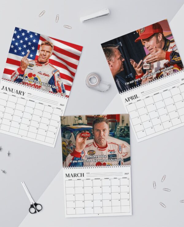 A Year Of Ricky Bobby 2027 Wall/Desk Calendar – Classic TV Lover Gift – Movie Merch