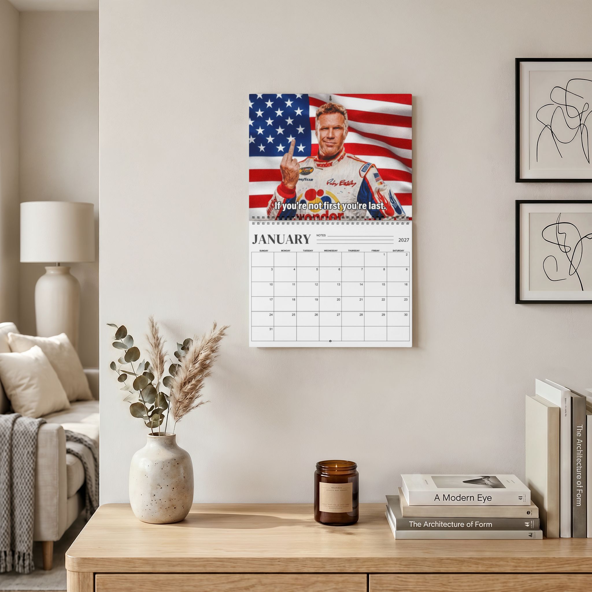 Ricky Bobby 2027 Wall/Desktop Calendar – Classic TV Lover Gift – Talladega Nights Merch Ricky Bobby 2027 Wall/Desktop Calendar – Classic TV Lover Gift – Talladega Nights Merch