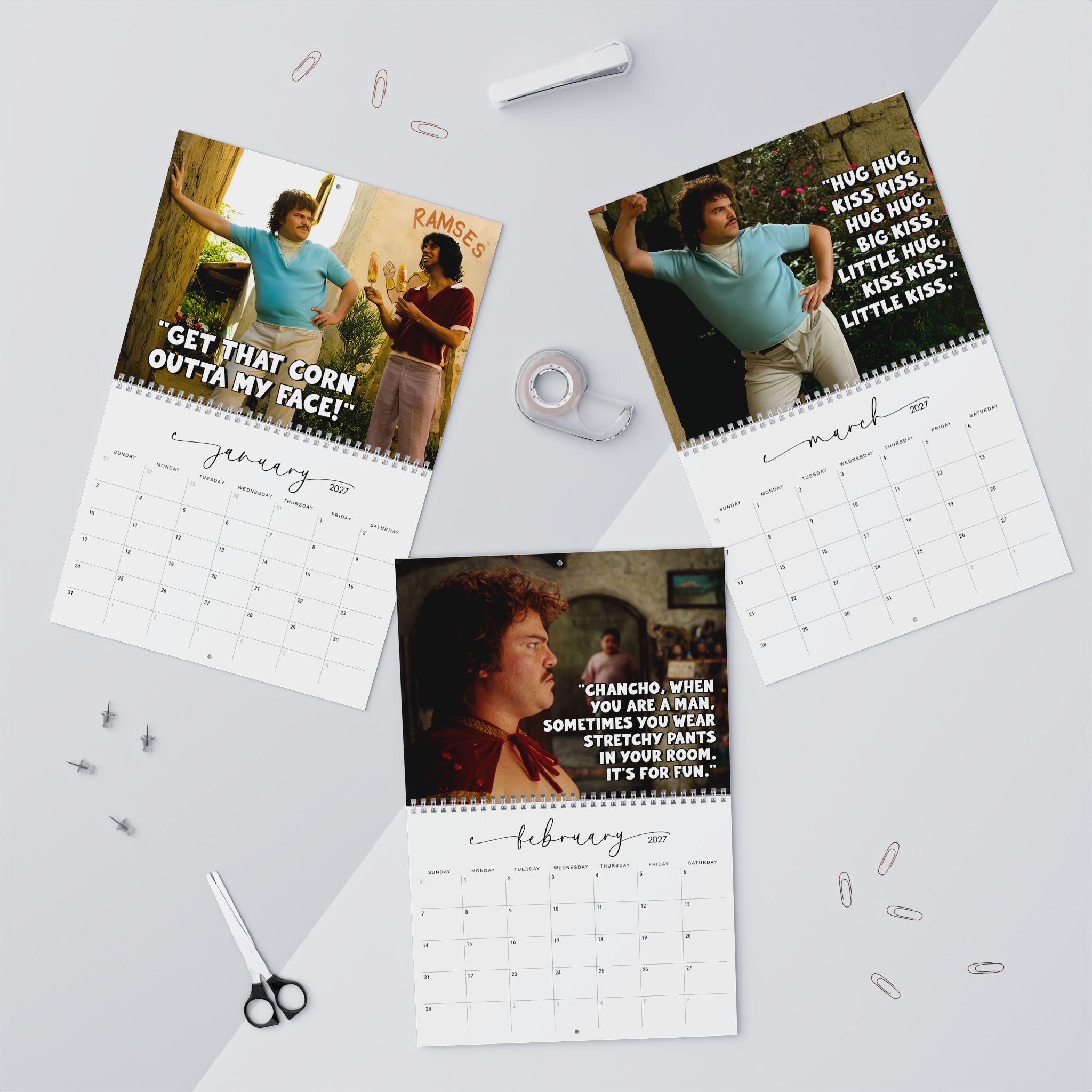 Nacho Libre 2027 Wall/Desktop Calendar – Classic TV Lover Gift – Nacho Libre Merch Nacho Libre 2027 Wall/Desktop Calendar – Classic TV Lover Gift – Nacho Libre Merch