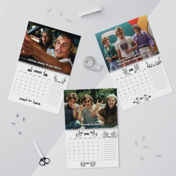 Dazed and Confuse 2027 Wall/Desktop Calendar – Classic TV Lover Gift – Movie Merch