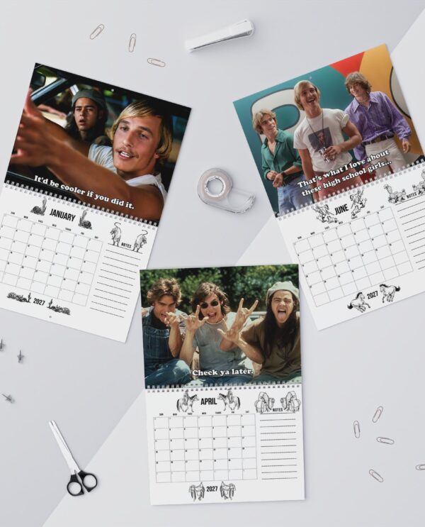 A Year Of Dazed n Confused 2027 Wall/Desk Calendar – Classic TV Lover Gift – Movie Merch
