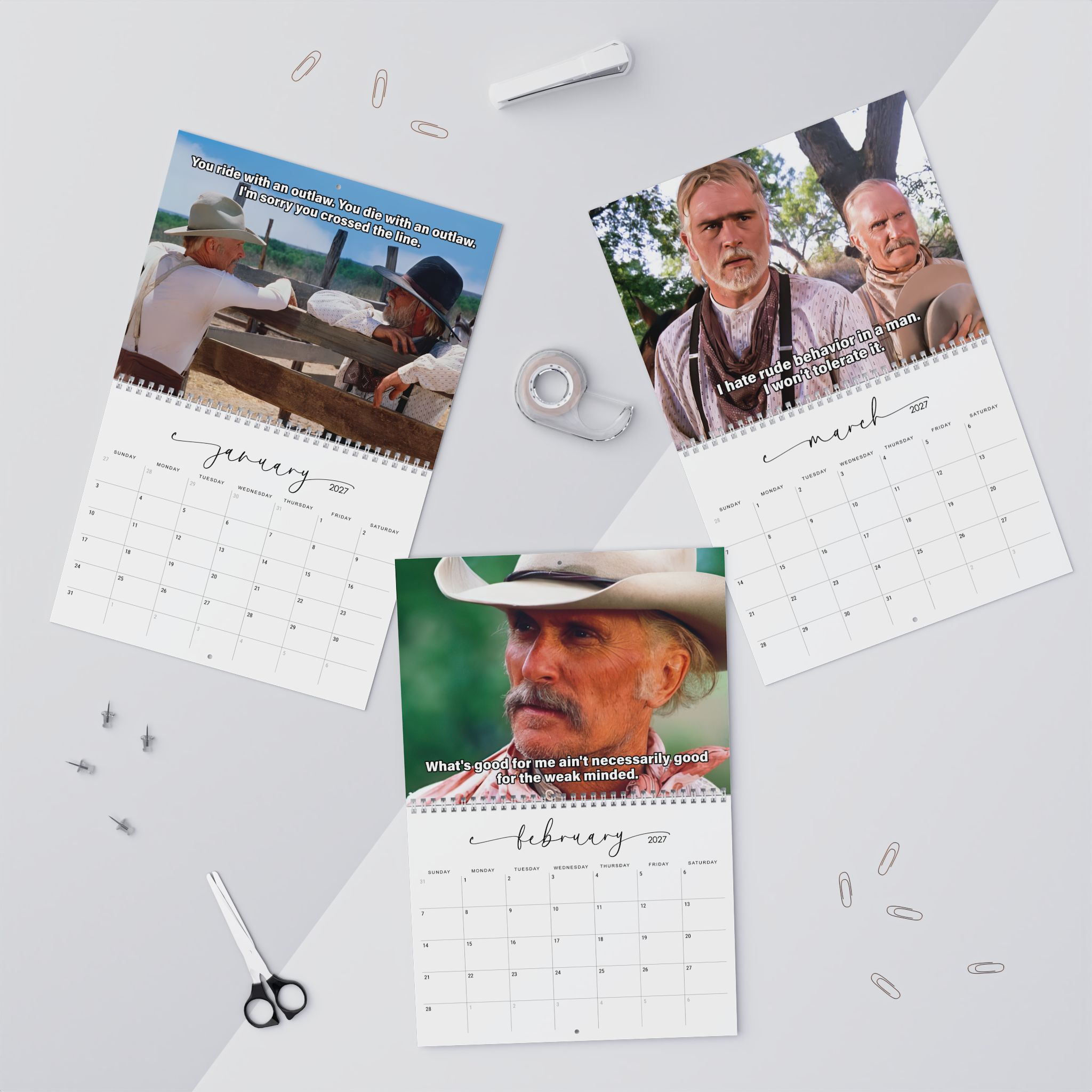 Gus n Woodrow 2027 Wall/Desktop Calendar – Classic TV Lover Gift – Lonesome Dove Merch Gus n Woodrow 2027 Wall/Desktop Calendar – Classic TV Lover Gift – Lonesome Dove Merch