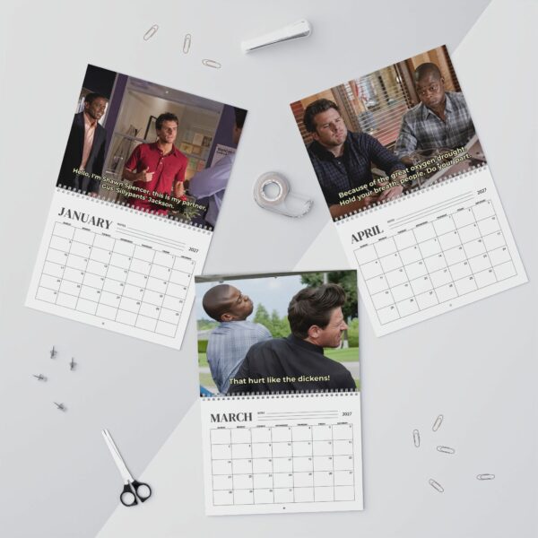 Shawn n Gus 2027 Wall/Desktop Calendar – Classic TV show Lover Gift – Psych Merch