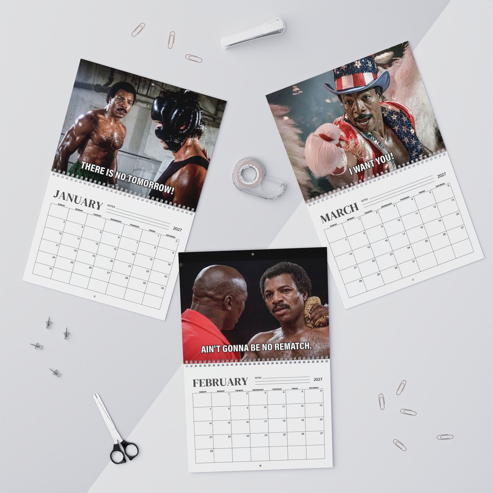 Apollo Creed 2027 Wall/Desktop Calendar – Classic Movie Lover Gift Apollo Creed 2027 Wall/Desktop Calendar – Classic Movie Lover Gift
