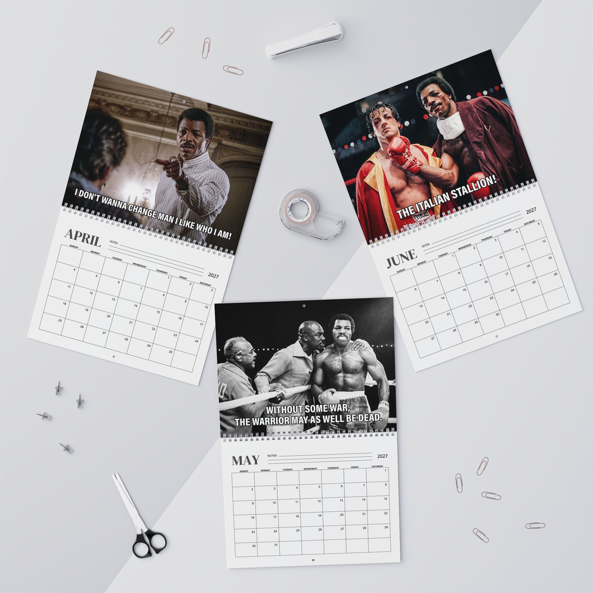Apollo Creed 2027 Wall/Desktop Calendar – Classic Movie Lover Gift Apollo Creed 2027 Wall/Desktop Calendar – Classic Movie Lover Gift