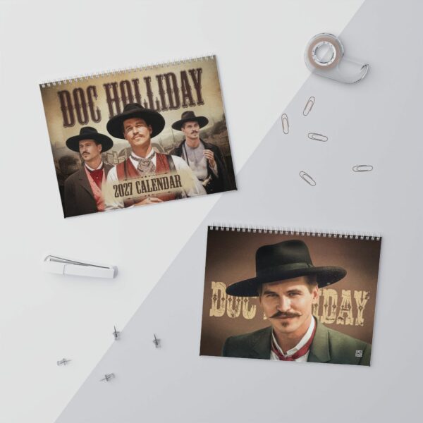 Doc Holiday Vintage 2027 Wall/Desktop Calendar – Classic Movie Lover Gift – Tombstone Merch