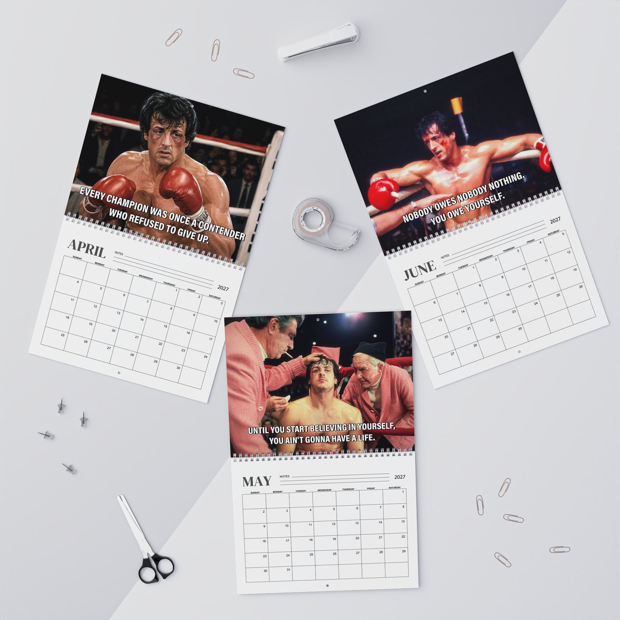 Rocky 2027 Wall/Desktop Calendar – Classic Movie Lover Gift Rocky 2027 Wall/Desktop Calendar – Classic Movie Lover Gift