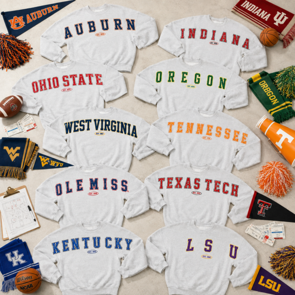 Vintage 90s All Team Football Shoulder Front Printing Crewneck Sweatshirt, Hoodie, Game Day Shirt