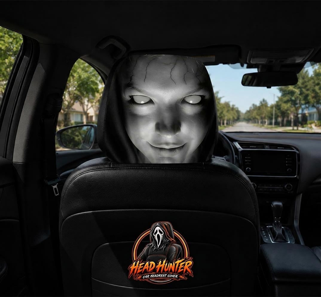 Scary Ghost Face Car Headrest Cover Scary Ghost Face Car Headrest Cover